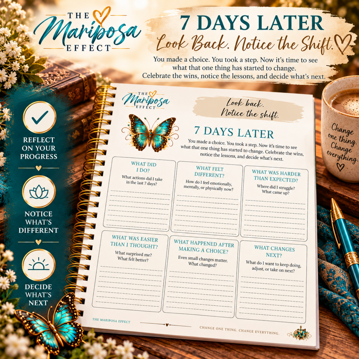 The Mariposa Effect | 20-Page Printable Reflection Workbook