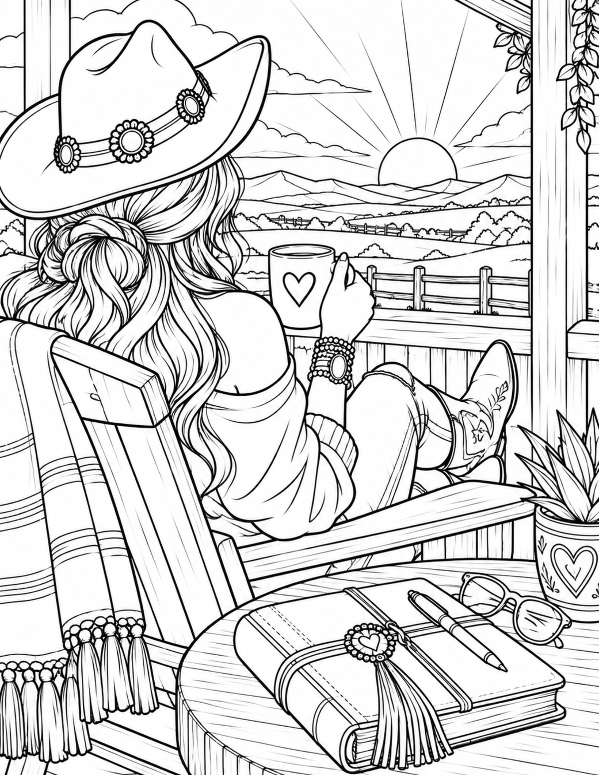 Texas Heart Coloring Book | A Coloring Escape for Grown Women