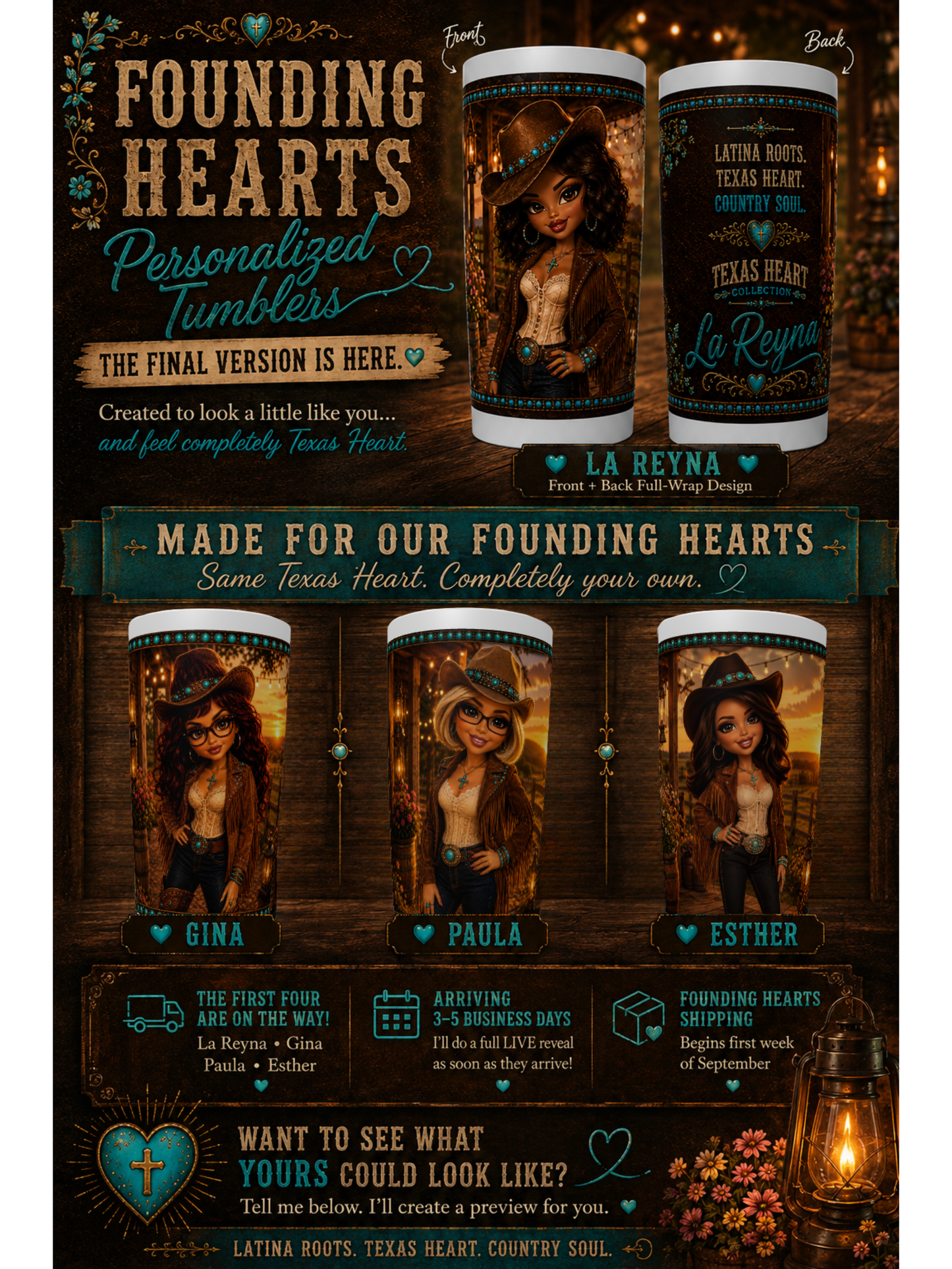 Personalized Texas Heart Tumbler