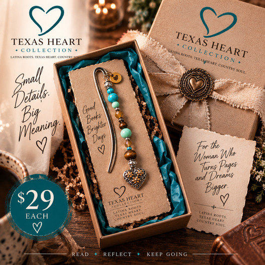 Texas Heart Beaded Bookmark